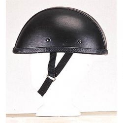 Flat Black Leather Cover Eagle Helmet