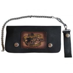 Biker Bifold Chain Wallet with Live to Ride
