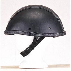 Flat Black Leather Cover Smokey Helmet