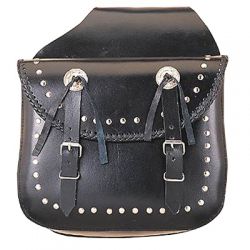 Medium saddle bag with concho, braid and studs