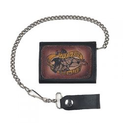 Biker trifold chain wallet with Live to Ride