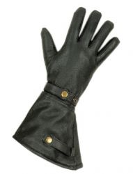 Leather Summer Gaunlet Gloves With Velcro