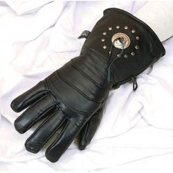 AAll Leather Gloves with Concho and thinsulate lining