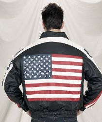 USA Leather Flag Jacket