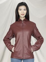 Ladies burgundy form fitting jacket with thinsulate lining