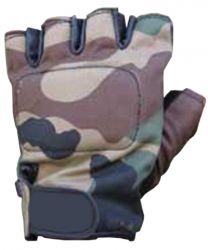 Paintball Gloves Half Finger Woodland Camo