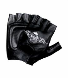 Fingerless Gloves Black Leather