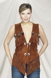 Ladies Western Vest with Fringe and Beads