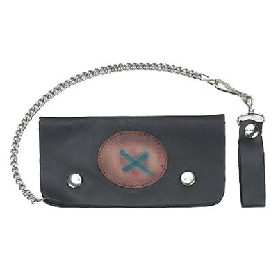 Biker bifold chain wallet with Rebel