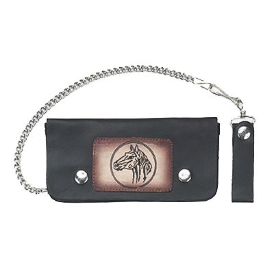 Biker bifold chain wallet with Horse